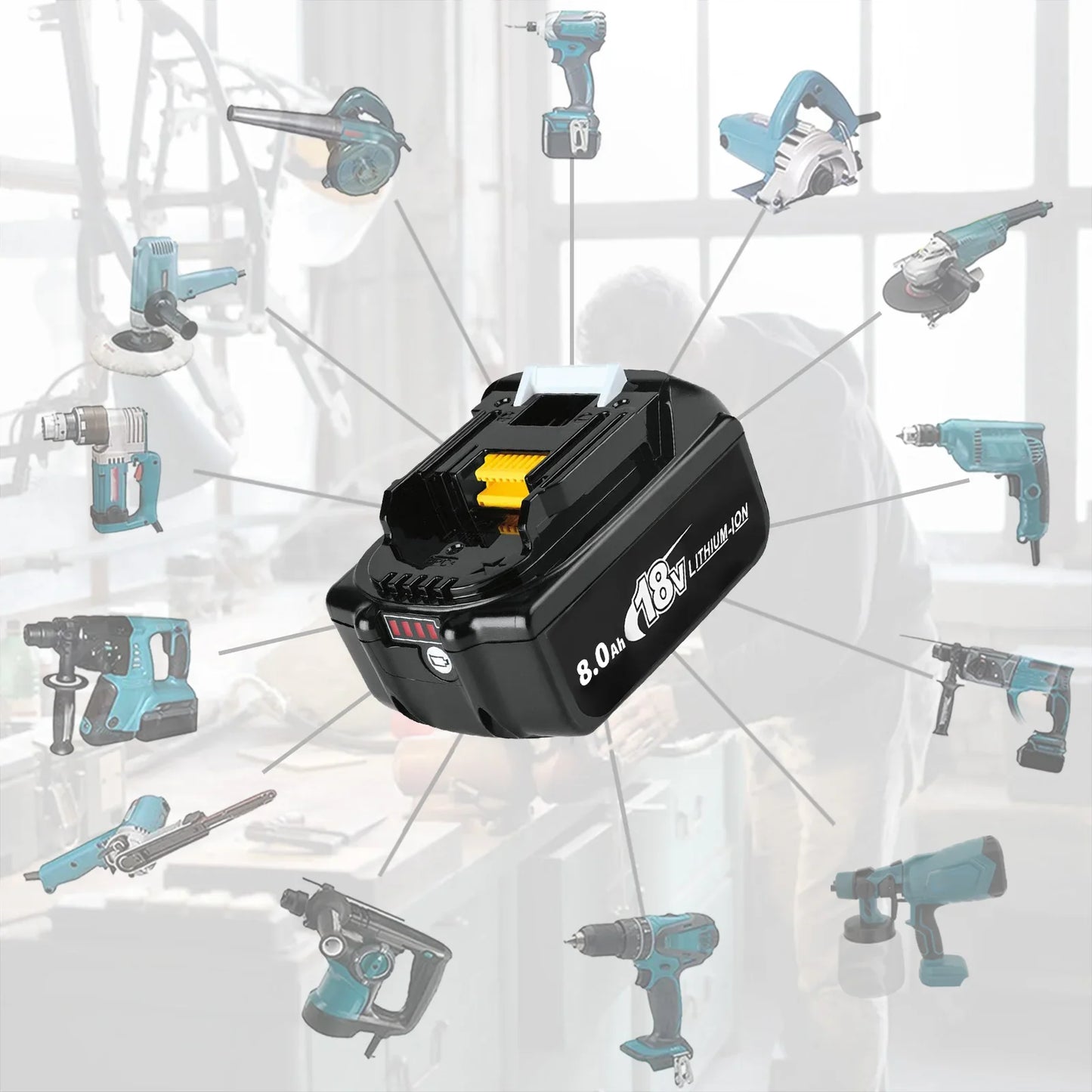 x2 PowerMax 18V Makita Battery Pack 8ah