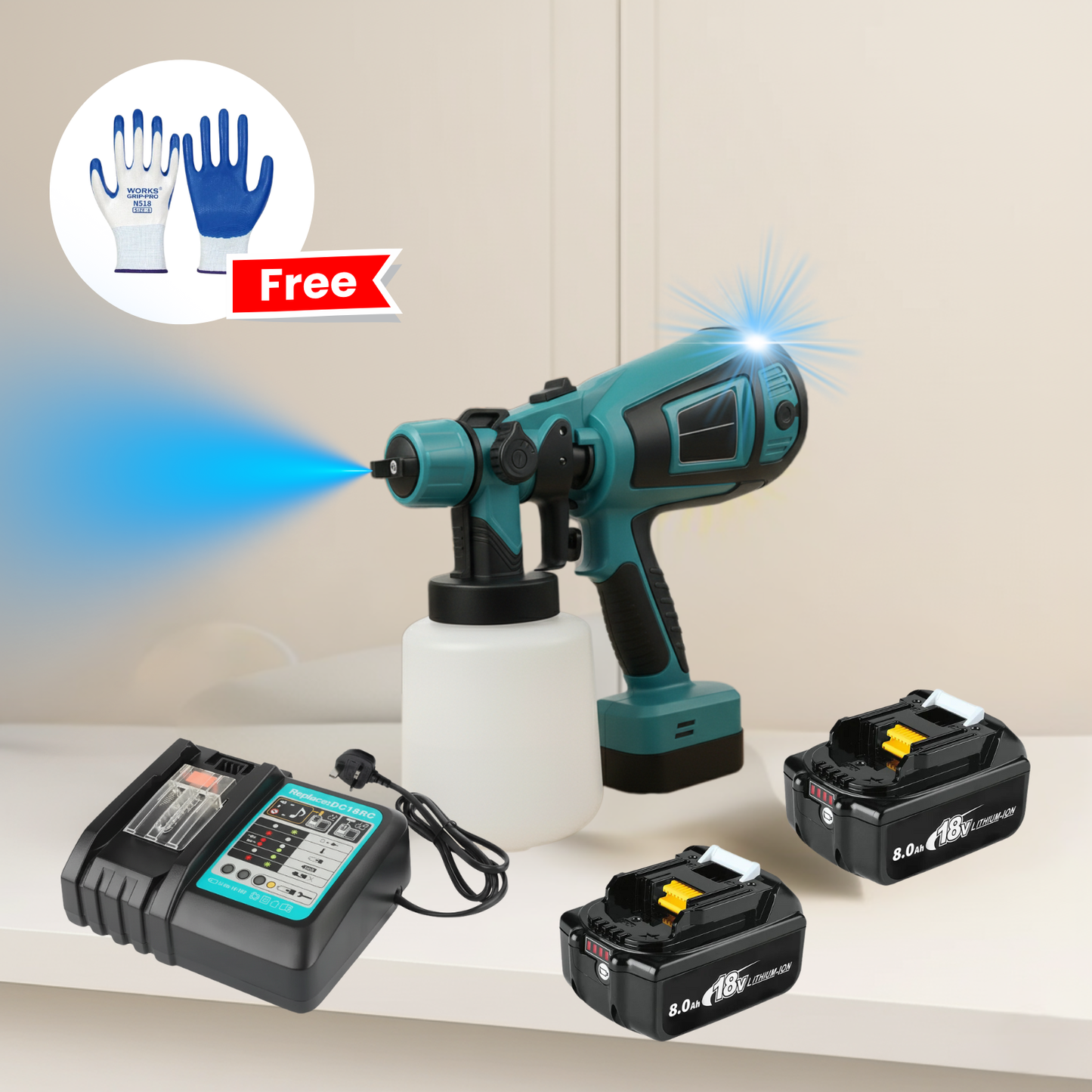 Makita Pro Paint Sprayer + Battery Power Bundle & Accessories