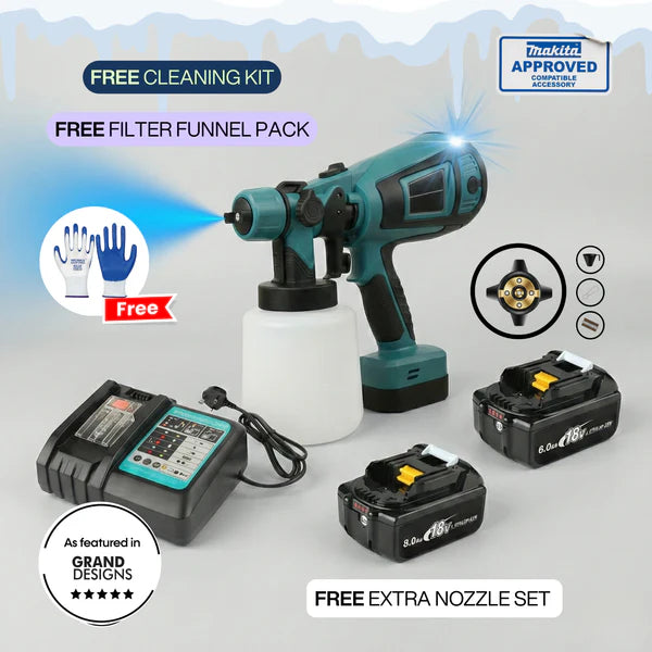 Makita Pro Paint Sprayer + Battery Power Bundle & Accessories
