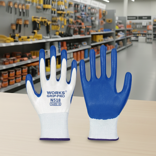 Heavy-Duty Nitrile Coated Work Gloves: Non-Slip, Breathable, Industrial Safety