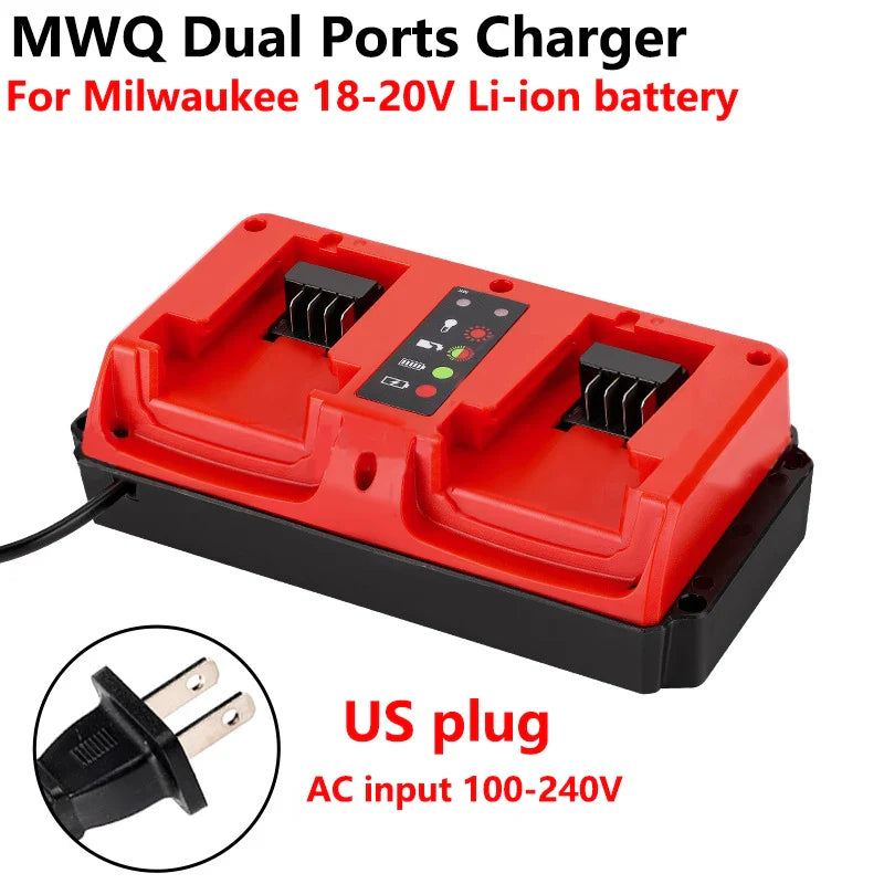 Dual-Port Fast Charger for Milwaukee