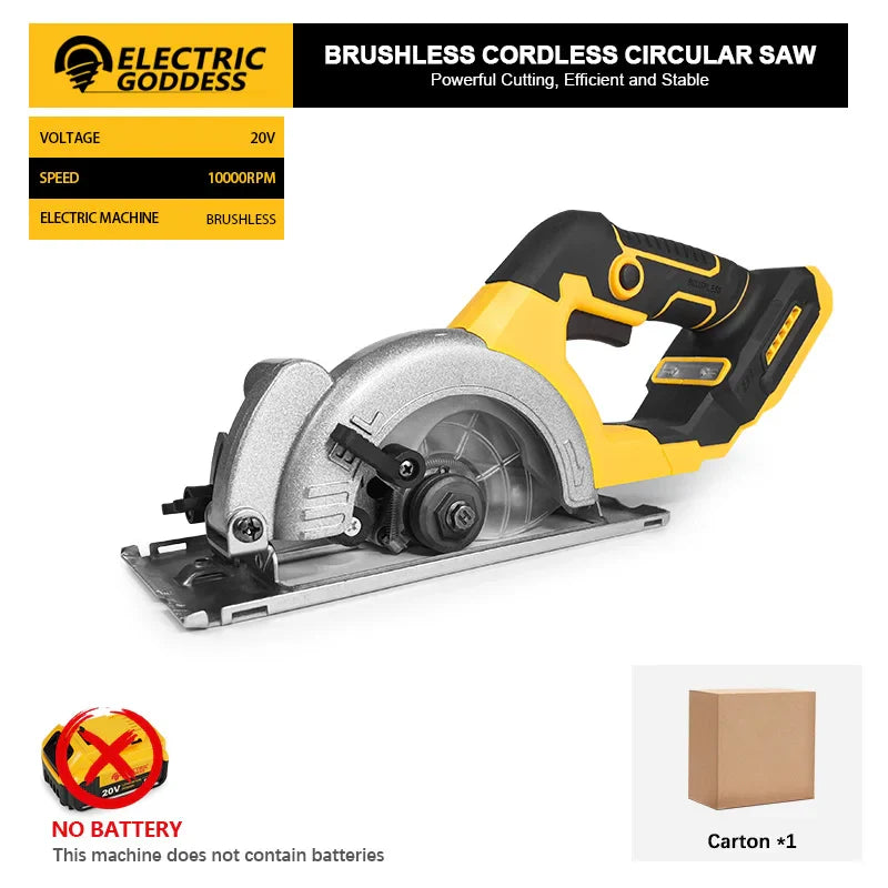 Powerful 5-inch Brushless Cordless Circular Saw for Dewalt 20V