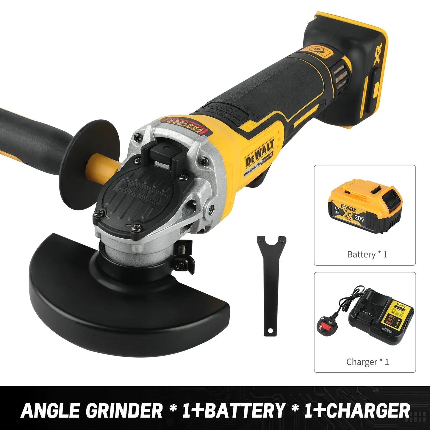 DEWALT DCG406 Cordless Angle Grinder, 5-inch Brushless 9000 RPM 20V Power