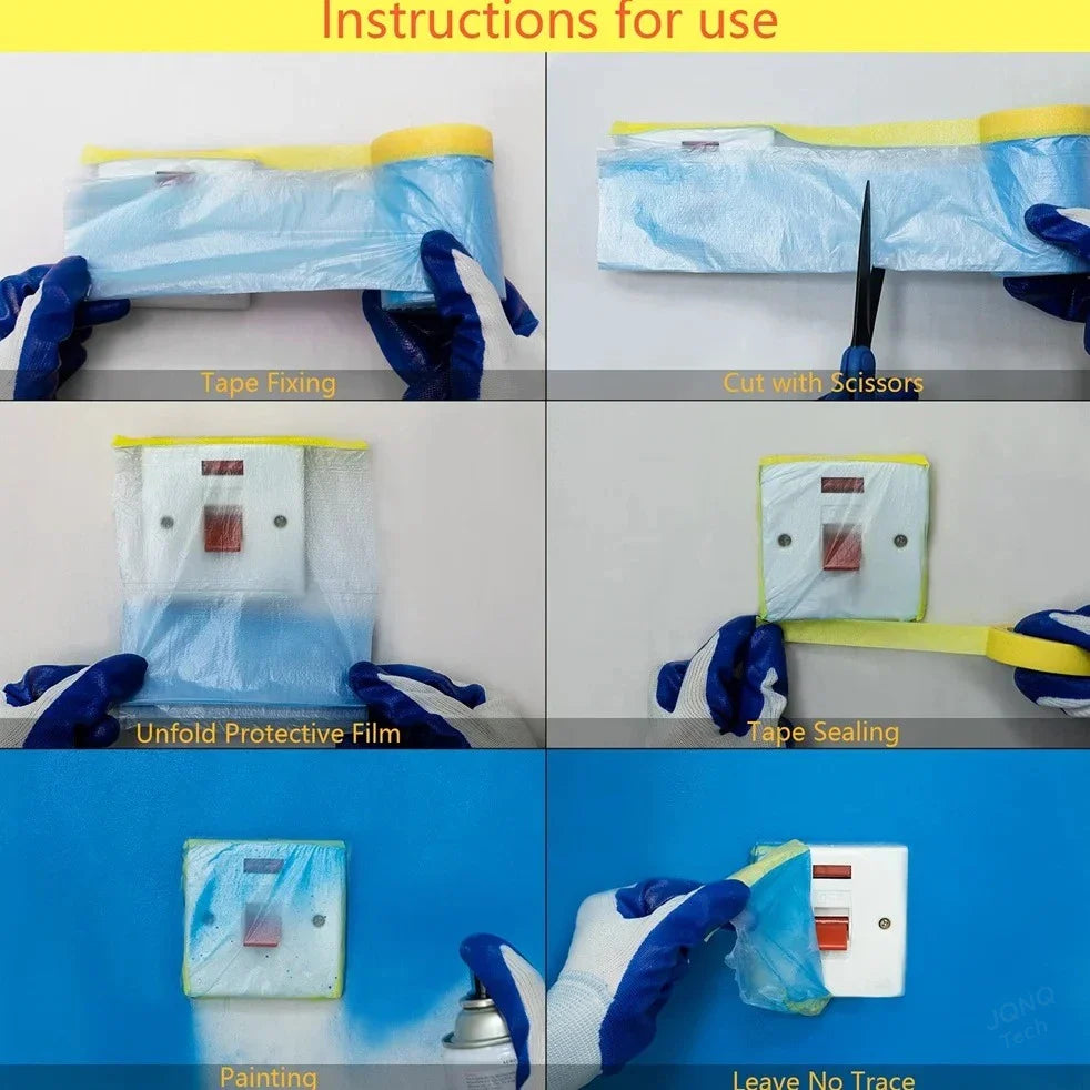 Pre-Taped Masking Film Plastic Sheeting