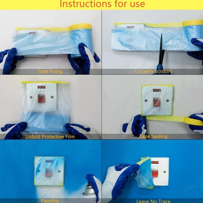 Pre-Taped Masking Film Plastic Sheeting