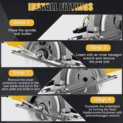 Powerful 5-inch Brushless Cordless Circular Saw for Dewalt 20V