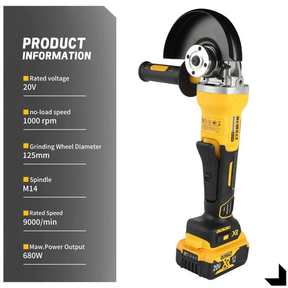 DEWALT DCG406 Cordless Angle Grinder, 5-inch Brushless 9000 RPM 20V Power