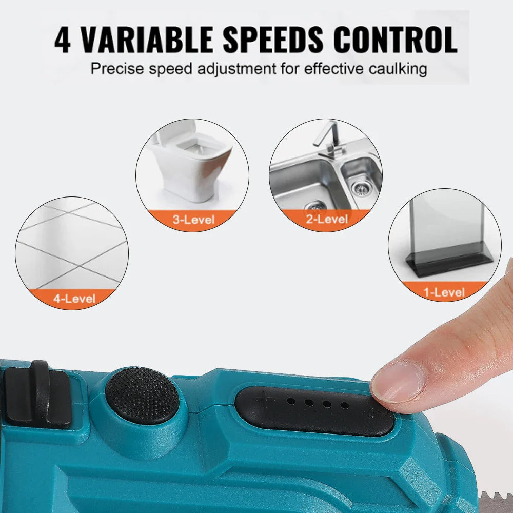 Makita Cordless Electric Caulking Gun 4-Speed Lithium Battery for Glass & Sealants